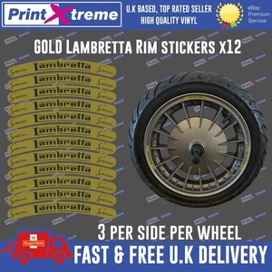 LAMBRETTA Rim tape Wheel stickers V50 V125 V200 GP G350 X125 X200 SPECIAL GOLD - Picture 1 of 7