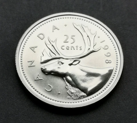 *** CANADA  25  CENTS  1998  *** SPECIMEN  ***  KEY  DATE  *** Cover