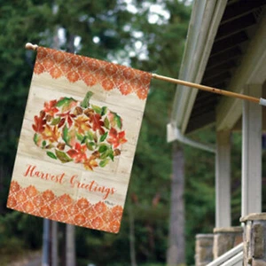Toland Harvest Greetings 28 x 40 Pumpkin Fall Autumn House Flag - Bild 1 von 4
