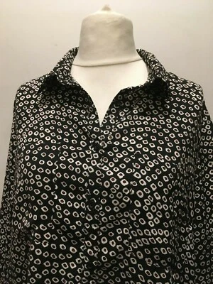 Blusa Camisa Manchada La Redoute Mujer Manga Larga Talla 14 Reino Unido NUEVA Negra/Multi Foto 1 de 4