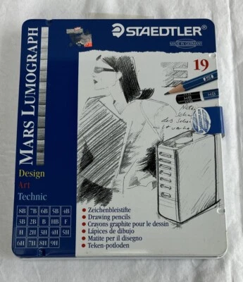 Staedtler Mars 100 G19 Lumograph Design/Drafting Pencils - Assorted - 19 Tin - Image 1 of 4