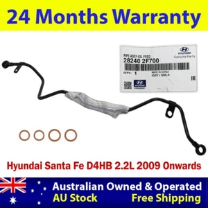 Genuine Turbo Oil Feed Pipe+Gaskets For Hyundai Santa Fe D4HB 2.2L 2009 Onwards - Picture 1 of 10