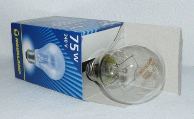 10 Stück x 75 Watt KLAR Glühlampe E27 Glühbirnen 75W Glühlampen Glühbirne NEU - Bild 1 von 2