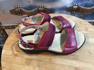 SAS Nudu sandalo alla caviglia pelle rubino/cabernet nuovo senza scatola  - Foto 1 di 8