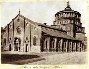 Milan Santa Maria delle Grazie Other photo on the back Two albumen photos 1870c - Foto 1 di 1