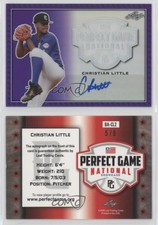 2020 Leaf Perfect Game National Showcase Metal Purple /8 Christian Little Auto