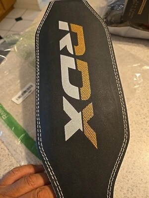 Cinturón de levantamiento de pesas RDX levantamiento de pesas gimnasio entrenamiento culturismo fitness 43 pulgadas Foto 1 de 3