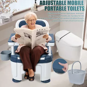 Bedside Commode,Portable Toilet Chair Seat,Height Adjustable,Potty Chair,882lb - Picture 1 of 19