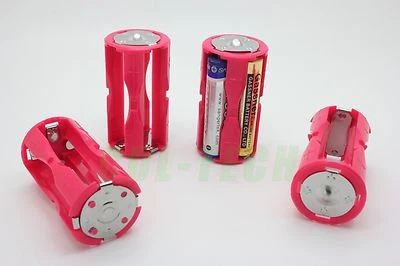 4PCS  Parallel Battery Adapter Holder 1.5V Case Box Converter 4 AAA to 1 C Size - Image 1 of 3