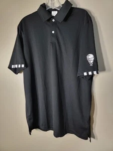 KFC Kentucky gebratenes Huhn Mitarbeiter Poloshirt Erwachsene groß schwarzer Kopf Logo Neu - Bild 1 von 3