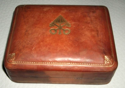 Italienische geprägte Lederbox mit Buch "Führer zum Himmel" - aus Nachlass - Bild 1 von 4