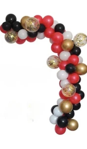 123 pcs Black Gold Confetti Red Balloon Arch Garland Kit Graduation Decoration - Picture 1 of 5