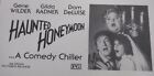 HAUNTED HONEYMOON Movie Mini Ad Sheet Vintage Promo Advertising Poster Clip Art
