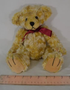 Stanley Bombay Plush Bear Burgundy Bow 14" T5 - Picture 1 of 7