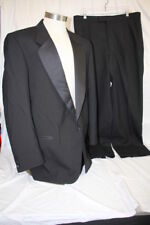 Unmarked Black 100% Wool One Button Tuxedo Jacket & Pants Mens 42/37 (139)