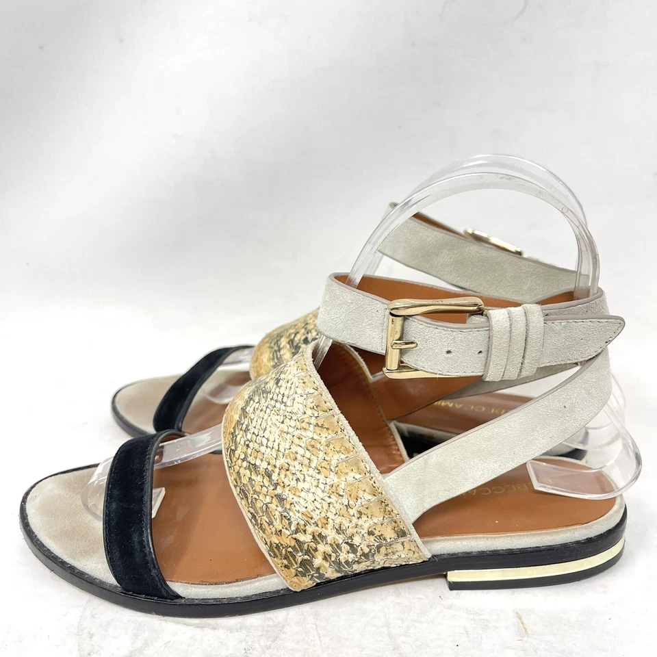 Босоножки женские Rebecca Minkoff с плоской пряжкой на лодыжке размер 7 для рептилий богемное тихое роскошное - Изображение 1 из 4