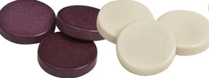 URIA STONE BACKGAMMON CHECKERS 7/8” DIAMETER COLORS IVORY & MAROON - Picture 1 of 1