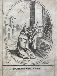 Jacques Callot Gravur Antik Heiliger Bernard Israel Henriet Religion Mönch - Bild 1 von 4