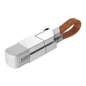 4-in-1 60W Multi Cable Keychain Fast Charging Cable for Apple iPhone & Android - Picture 1 of 14