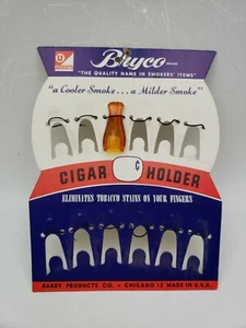 NEVER SMOKED BRYCO CHICAGO USA ANTIQUE BAKELITE CIGAR CHEROOT HOLDER Amber Color - Picture 1 of 12
