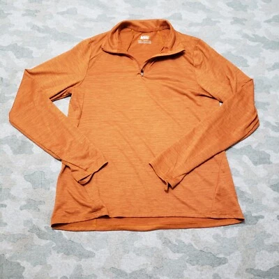 Blusa REI Co-op Feminina Pequena Laranja 1/4 Zíper Manga Longa Caminhadas ao Ar Livre - Imagem 1 de 4