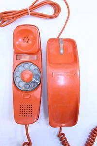 Teléfono de colección Stromberg Carlson Slenderet giratorio Syracuse naranja escritorio MCM - Imagen 1 de 12