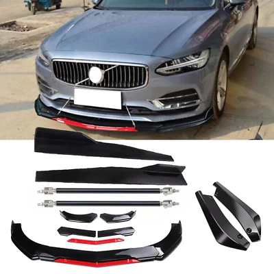 For Volvo S40 S60 S80 Front Bumper Lip Splitter Spoiler Body Kit + Side Skirt Foto 1 de 4
