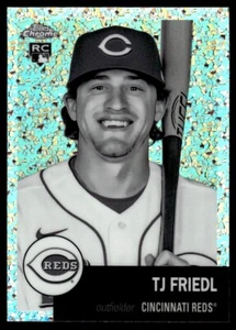 2022 TOPPS CHROME PLATINUM BLACK AND WHITE TJ Friedl Rookie Cincinnati Reds #158 - Picture 1 of 2