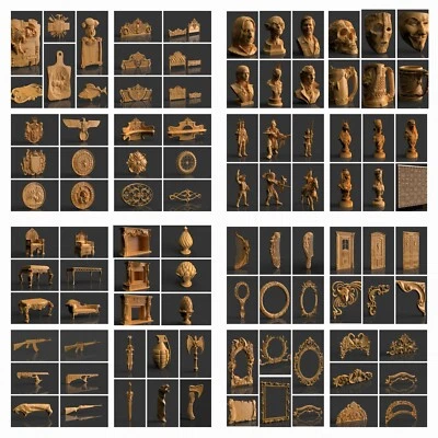 4000+ pcs STL 3D Model Collection for CNC Router Engraver Carving 3D Printer obj - Image 1 of 4
