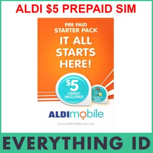 ALDI PREPAID $5 SIM CARD STARTER KIT PACK 3G 4G STANDARD MICRO NANO TRI CUT SIM - Photo 1 sur 1