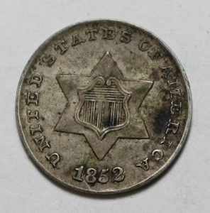 1852 3 Cent Silver M1843 - Picture 1 of 2
