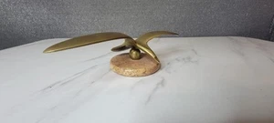 Vintage Messing Möwe Figur/Briefbeschwerer mit Marmorsockel Made in INDIA - Bild 1 von 7