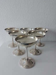 Champagnerflöten, 6-teilig, 925er Sterlingsilber, Echtheitsstempel, Antik. - Bild 1 von 15