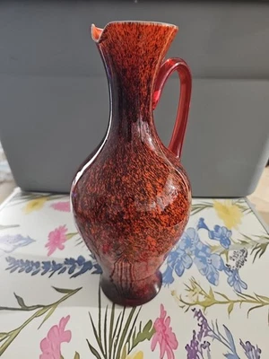 Vintage hand Blown Glass Pitcher (Red) - Image 1 of 3