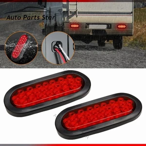 6Inch Oval Tail Light 2PCS Red 24LED Turn Signal Light - Foto 1 di 7