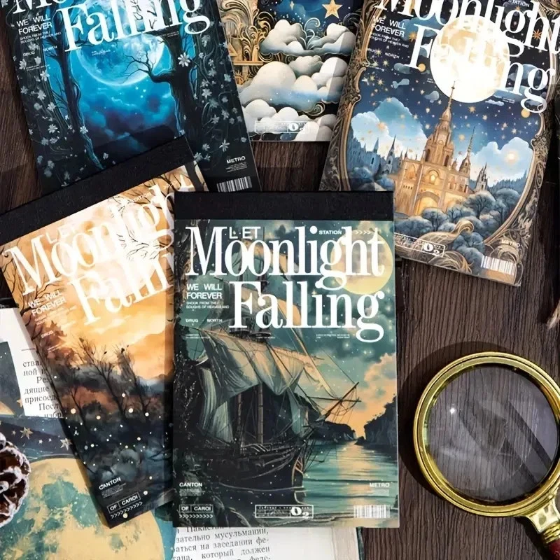 YAN JI 4.5" x 5" Moonlight Falling Scrapbook & Journal Paper - 30 Pgs / Pk