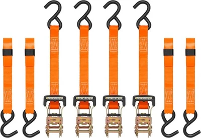 SMARTSTRAPS 10' Ratchet Straps 4-Pack 3,000lb Break Strength Heavy-Duty - Image 1 of 4