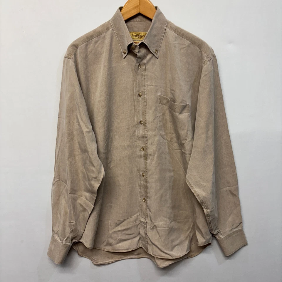 Мужская рубашка Paul Stuart с длинным рукавом на пуговицах размер средний предварительно выстиранная C035 -19 - Изображение 1 из 4