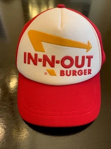 Official In-N-Out Burger Employee Hat Snapback Red Uniform Crew Cap Adjustable A - Picture 1 of 7