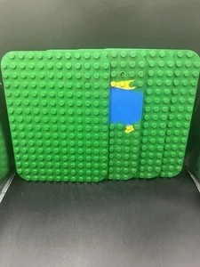 Vintage LEGO Duplo Baseplate Green W/ River Pattern 4 Piece - Free Postage - Picture 1 of 8