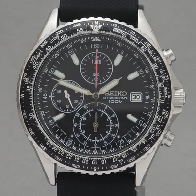 Seiko Flightmaster Pilot 7T92 0CF0 Black Dial Quartz Men's Watch - image 1 of 4