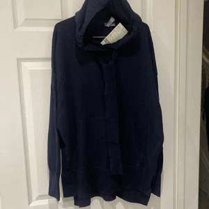 Sweaty Betty Modern Relaxed Wool Mix Hoodie Size Medium French Navy Blue - Picture 1 of 10