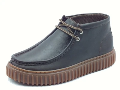 Clarks Torhill Hi Dark Brown Lea Scarponcini modello Ingegnere per Uomo in pelle - Imagen 1 de 3