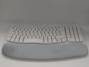 Logitech Wave Keys for Mac wireless ergonomic keyboard palm Bluetooth UK white - Picture 1 of 19
