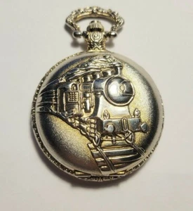 Vintage Hanslin Quartz Pocket Watch Locomotive Train - Picture 1 of 3