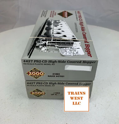 Two HO Proto2000 4427 PS2-CD High Side Covered Hopper Kits UP & NAHX HO661 - Image 1 of 4
