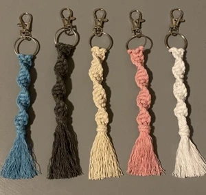 Macrame Keyring Keychain Bag Charm - Picture 1 of 7