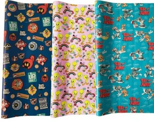 Color Brillante 6 Rollos 12m Papel de Envolver Looney Tunes Dibujos Regalo Wrap - Imagen 1 de 8
