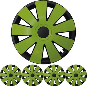 4x PREMIUM DESIGN Radkappen Radzierblenden 15 ZOLL "Nefryt" in Schwarz / Grün - Bild 1 von 2