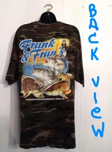 Frank & Fran's Bait / Tackle Camo T Shirt Anvil 2X OBX Fishing Cape Hatteras NC - Picture 1 of 7